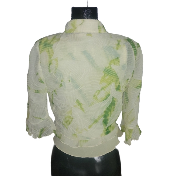 Vintage Ribkoff Trends Yellow And Green Leaf Print Skirt Set - Picture 8 of 13